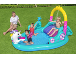 Bestway, Игровой центр 274х198х137см "Волшебный единорог" с разбрыз., горкой и игрушками, 220л, от 2 лет 53097