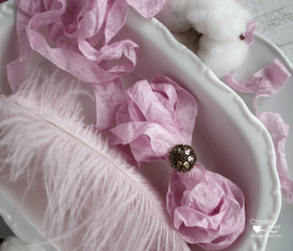 Шебби-лента Розовый тюльпан от производителя "Страна лент"