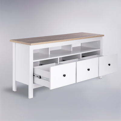 Сага Тумба 3 ящика 1312х622х414 белый/ясень