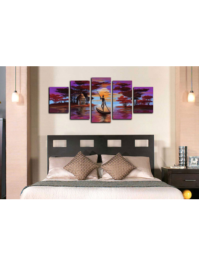 Модульная картина &quot;Человек на лодке&quot;