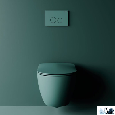 Унитаз CREAVIT FREE Set Nile Green Mat c инсталляцией - комплект с сиденьем микролифт, клавишей Terra Nile Green (FE322-11NY00E-0000+GR5003.01+GP9002.09 + KC0903.01.2000E)