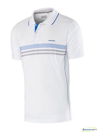 Теннисное поло Head Club B Shirt Technical (white/blue)