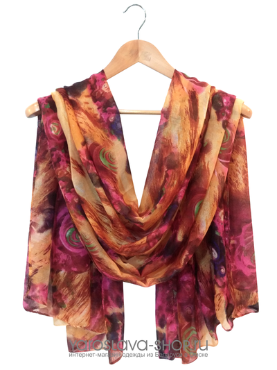Палантин из вискозы с абстрактным рисунком