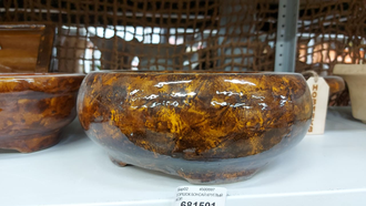 Керамический горшок для цветов "Кедр" коричневый 40 см (31 л)