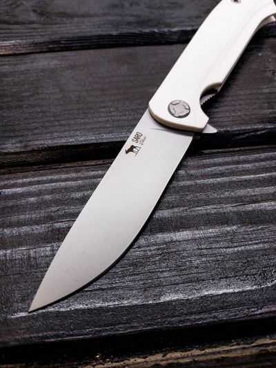 Складной нож ЧИЖ-DOUBLE рукоять G10, цвет белый