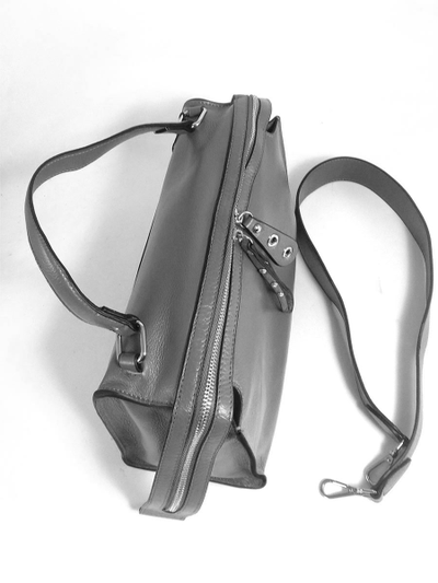 (АРТИКУЛ: 10095/1)СУМКА ЖЕНСКАЯ, НЕБОЛЬШАЯ, НАТУРАЛЬНАЯ КОЖА, СЕРАЯ, С ДВУМЯ ПЛЕЧЕВЫМИ РЕМНЯМИ