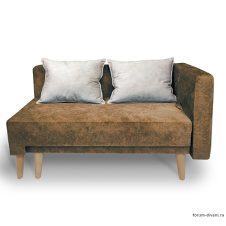 Кушетка Лилия-2, Коричневая/слоновая кость, правая