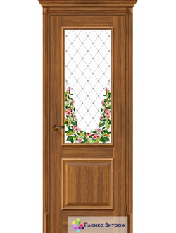 Витражная пленка, витражная пленка самоклеющаяся под заказ,пленочный витраж с цветочным рисунком