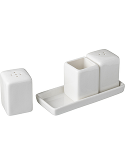 Набор для специй 3 предмета на подставке, фарфор, H=60, L=130, B=55 мм