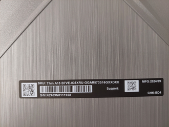 MSI Thin A15 B7VE-036XRU ( 15.6 FHD IPS 144Hz Ryzen 5 7535HS RTX4050 (6Gb) 16Gb 512SSD )