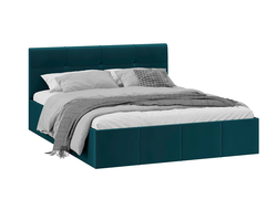 Кровать с мягкой обивкой и заглушиной с ПМ Лора 1600 Велюр Confetti Izumrud