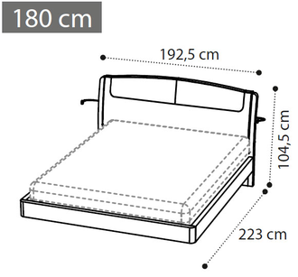 Кровать "Sinkro" 180х200 см (экокожа Nabuk 12)