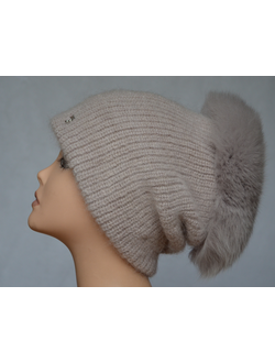 Розовая женская шапка с меховой отделкой Vizio Италия 6470 фото