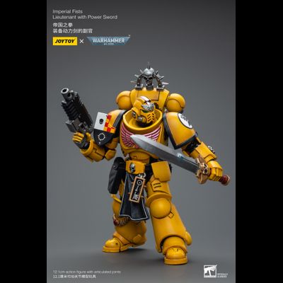 Лейтенант Имперских Кулаков (Warhammer 40k) - КОЛЛЕКЦИОННАЯ ФИГУРКА 1/18 Imperial Fists Lieutenant with Power Sword (JT7714) - JOYTOY