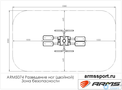 Уличный тренажёр для разведения ног (двойной)