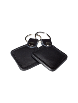 RFID брелок из черной кожи