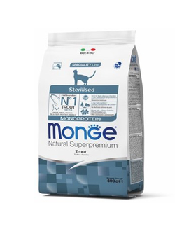 Корм для стерилизованных кошек Monge (Монж) с форелью 0,4 кг