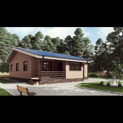 Одноэтажный каркасный дом с тремя спальнями 125м² (SK7)