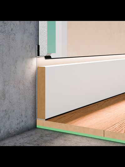 Плинтус скрытого монтажа PRO DESIGN Universal 235 анодированный черный