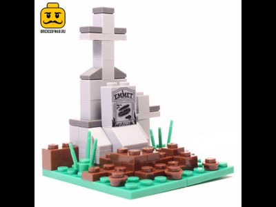Конструктор фигурки Зомби Апокалипсис 3 штуки с кладбищем и аксессуарами, совместимы с Лего