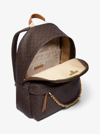 Michael Kors рюкзак Slater Large Pebbled с цепочкой коричневый