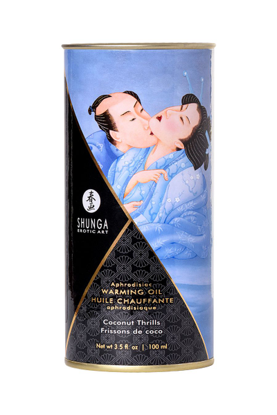 2210 Масло массажное для тела Shunga «Кокосовое волнение», разогревающее, 100 мл.