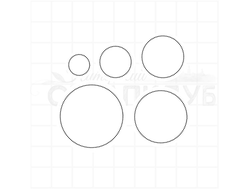 Штамп с фоновыми кругами, пунктирные, от 1 до 3 см