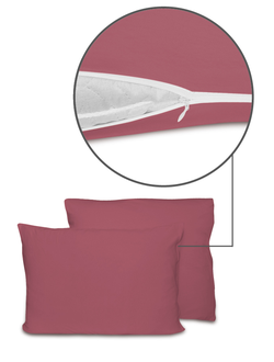 Наволочки Cleo трикотажные на молнии 70х70 100% хлопок (2шт.) (марсала) 70/20