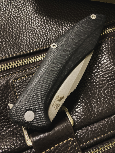 Складной нож Грач сталь ЛАМИНАТ Васильева, рукоять G10, цвет черный