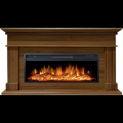 Линейный электрокамин Бруно NT с очагом Vision 42 LOG LED