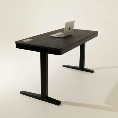 Умный стол 140×70 чёрный | массив дуба графит