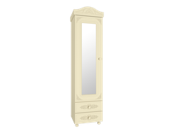 АС-1  Шкаф-пенал с зеркалом ваниль/ваниль
