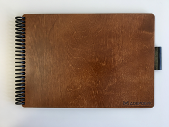 Комплект деревянных сменных обложек для  многоразовых альбомов Добробук А4, цвет махагон