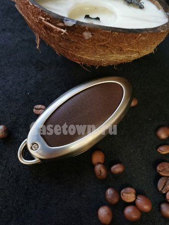 Чехол на ключ Ниссан X-trail, Pathfinder (коричн. металл / кожа)