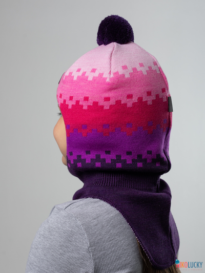 Шапка-шлем  20101-06, цвет фиолетовый, розовый р. 52-54
