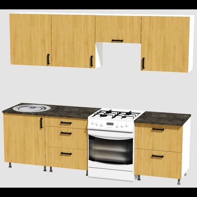 Кухня Эконом 1,8 метра (600х600х600) Цвет: Дуб Сонома/Дуб Сонома