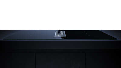 Индукционная варочная панель с вытяжкой Kuppersbusch KMI 8350.0 SR Silver Chrome