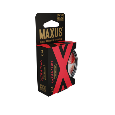 0901-065 Презервативы Maxus Ultra thin, ультратонкие, латекс, железный кейс, 3 шт.