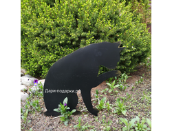 Кошка умывается  - декор металл 27*23см Без проблем можно воткнуть в землю. Служит стильным украшением сада, а так же прекрасно оберегает урожай на грядках от непрошенных птиц. Россия 1749-021171