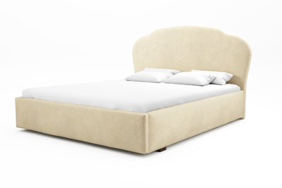 Кровать односпальная, двуспальная, MyCloud Донна с подъемным механизмом, бельевым ящиком, мягкое овальное изголовье