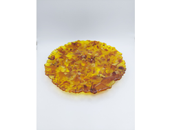 Тарелка "Цветок" большая со срезом янтаря