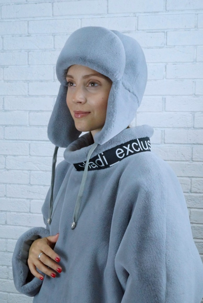 Ушанка "Каникулы" цвет серо-голубой