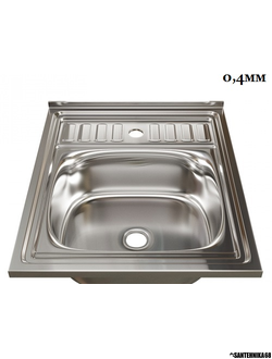 Нержавеющая кухонная накладная мойка MIXLINE 60х50 0,4 0,6 0,8 мм глубина 16-18 см