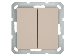 1L105AC Выключатель двухклавишный, бежевый кашемир