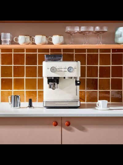 Полуавтоматическая эспрессо машина с кофемолкой KitchenAid, фарфорово-белый, 5KES6551EPL