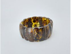 Браслет из пластин темно-зеленого янтаря 05859