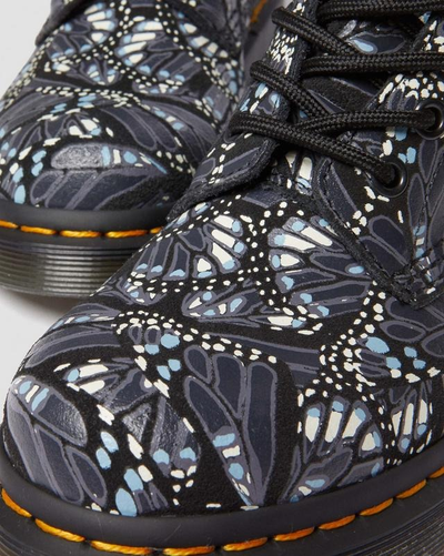 Ботинки Dr Martens 1460 Pascal Butterfly Print Suede Grey