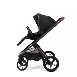 Коляска 3в1 Peppy Monaco Thermo 2026, Black / Черный рама Коричневая (Rise)