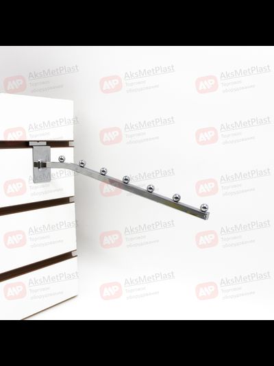 K119 Кронштейн для экономпанелей, наклонный, прямой с 7-ю шариками, d=10x10 мм, длина 300 мм, хром