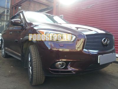 Защита радиатора Infiniti JX35 2012-2014/QX60 2014-2016 black верх PREMIUM